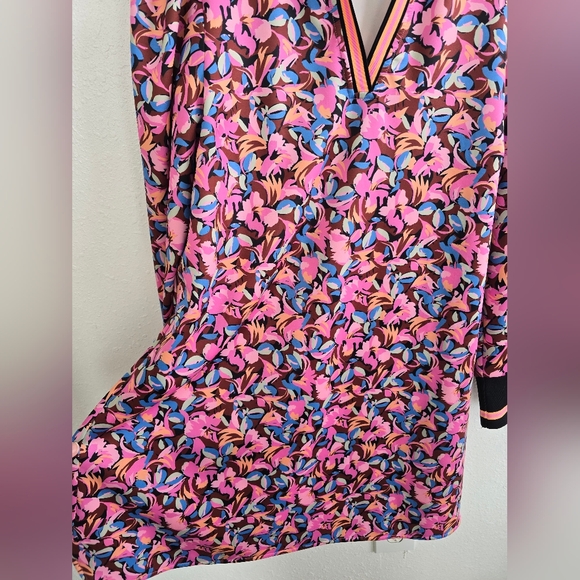 Floral Long Sleeve Dress - Pink and Black - Picture 10 of 11